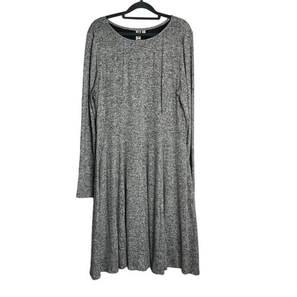 Dolan Left Coast Piper Flare Dress Heather Gray Long Sleeve Size XL‎ - Picture 3 of 12